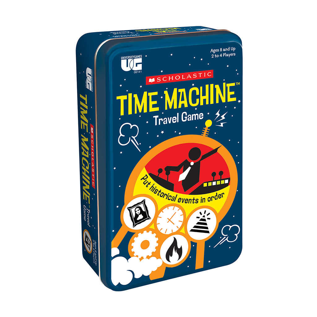 University Games Scholastic Time Machine Travel Game Tin