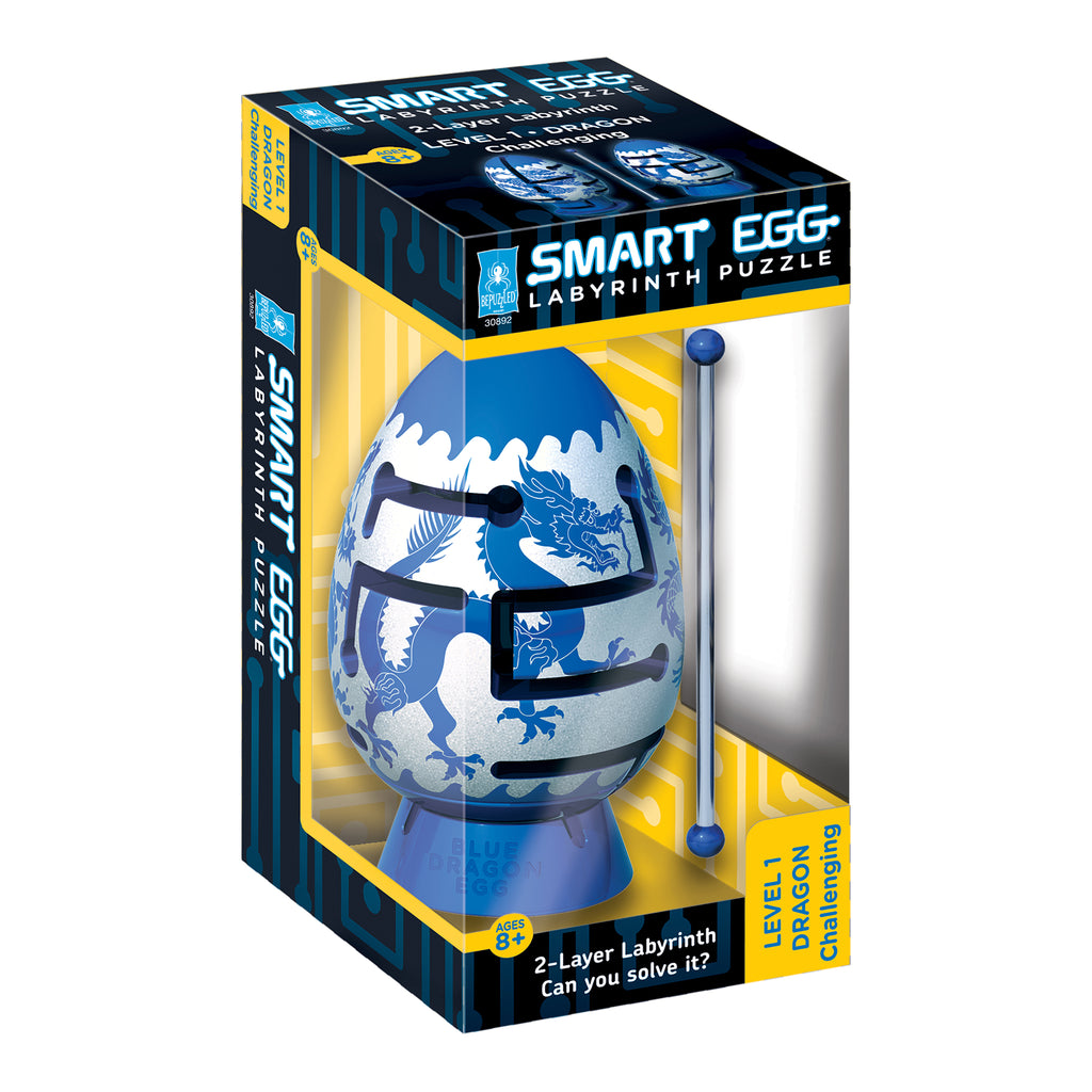BePuzzled Smart Egg 2-Layer Labyrinth Puzzle - Blue Dragon: Challenging