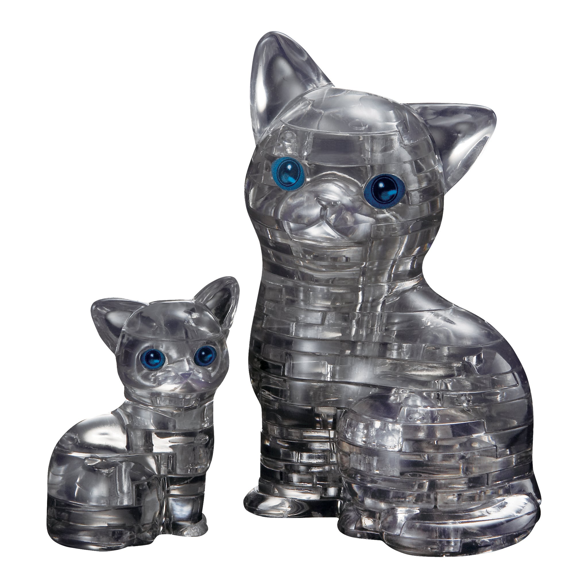 3D Crystal Puzzle - Cat & Kitten (Black): 49 Pcs | AreYouGame