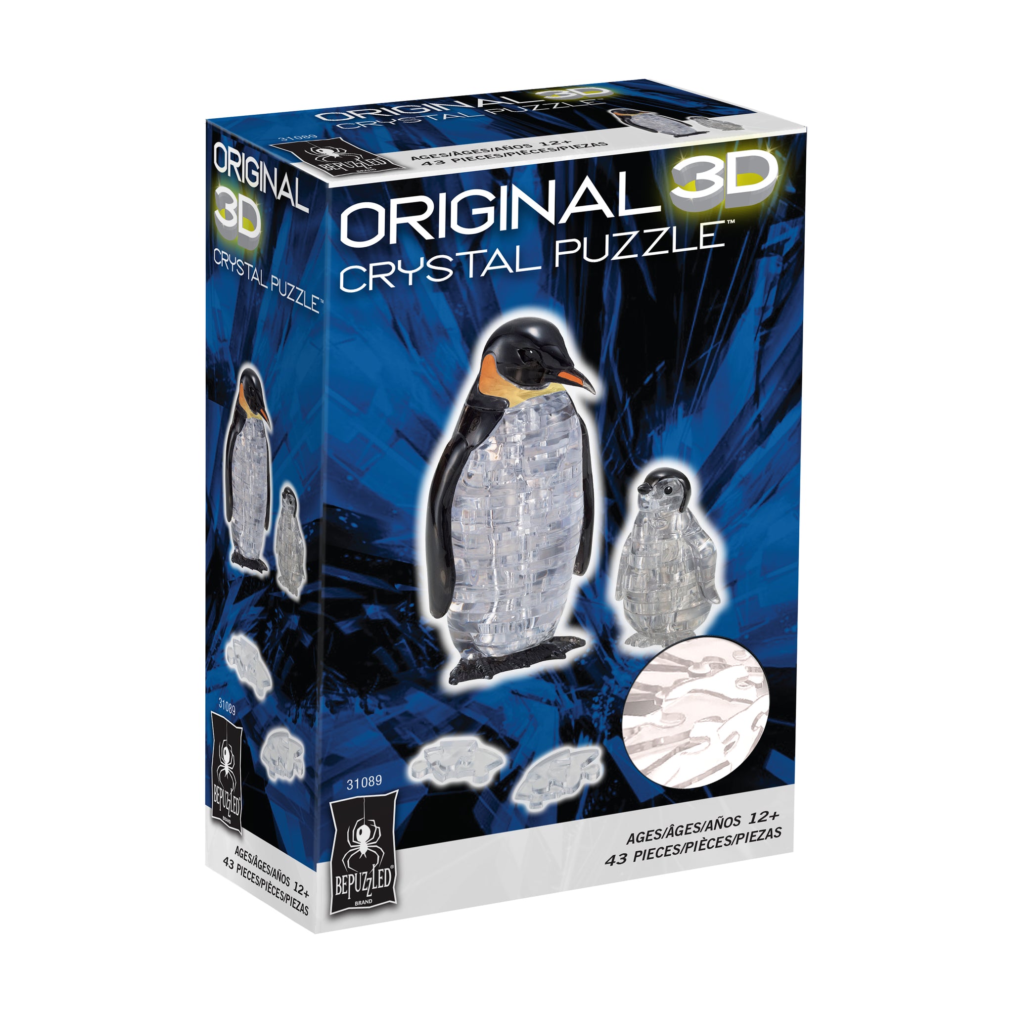 3D Crystal Puzzle - Penguin and Baby: 43 Pcs | AreYouGame