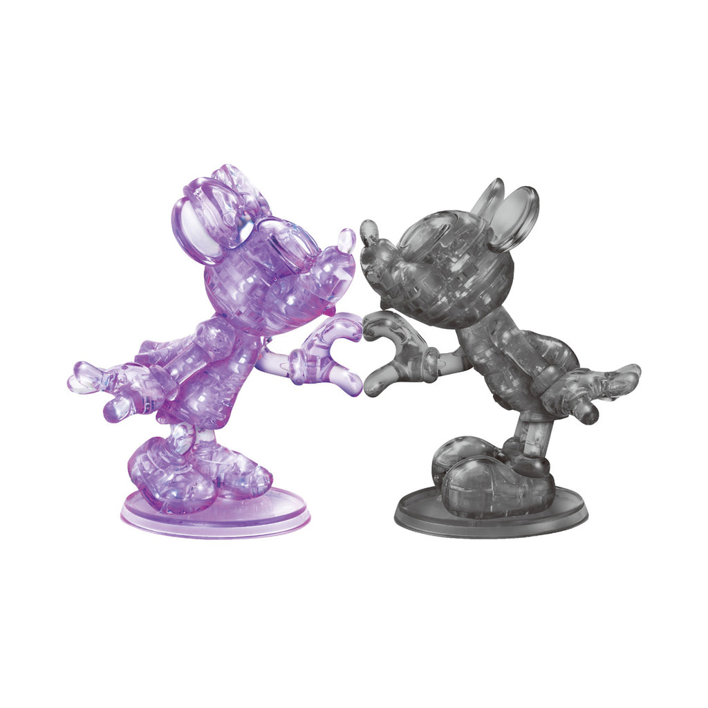 BePuzzled 3D Crystal Puzzle - Disney Minnie & Mickey (Black/Purple): 68 Pcs