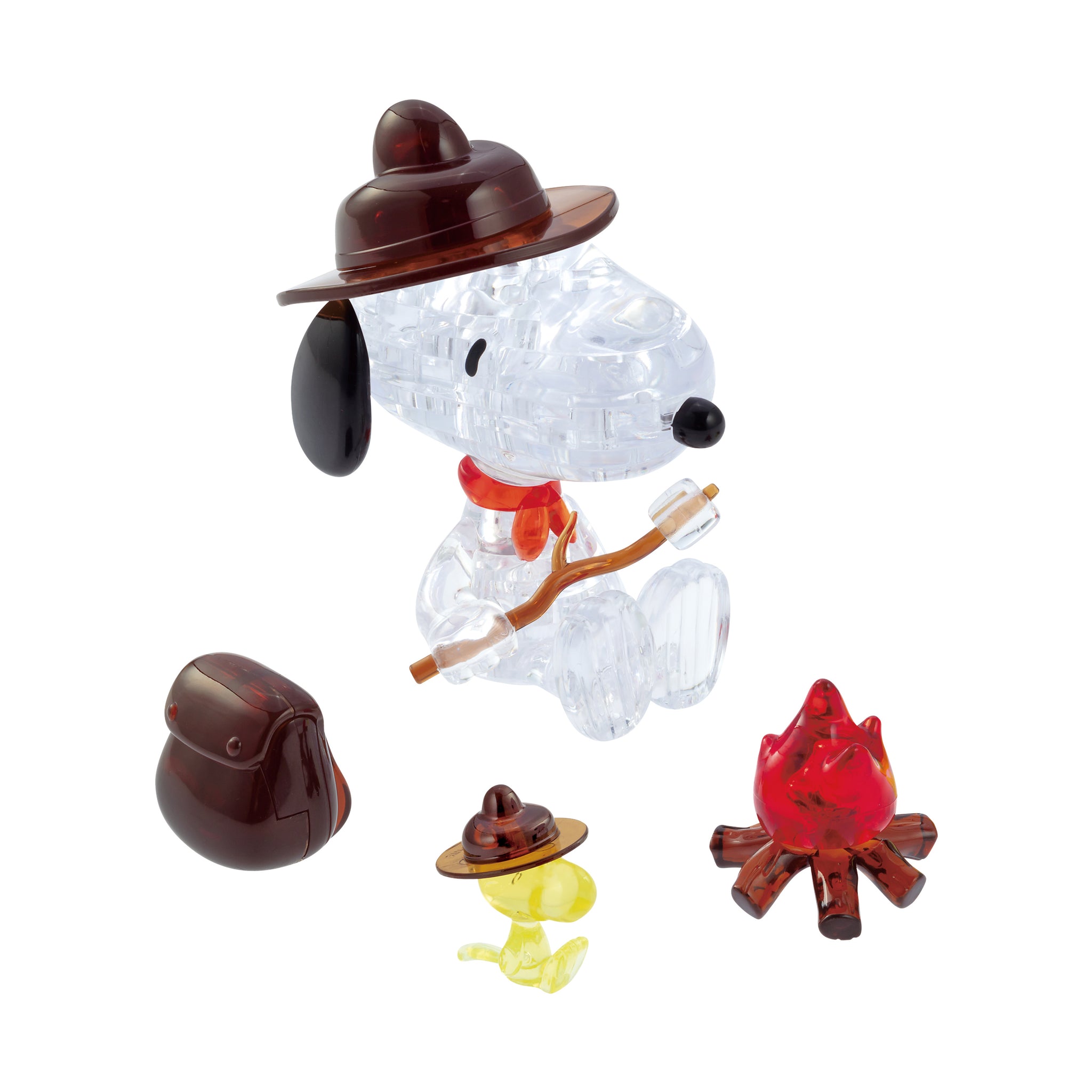 3D Crystal Puzzle - Peanuts Snoopy Campfire: 43 Pcs | AreYouGame
