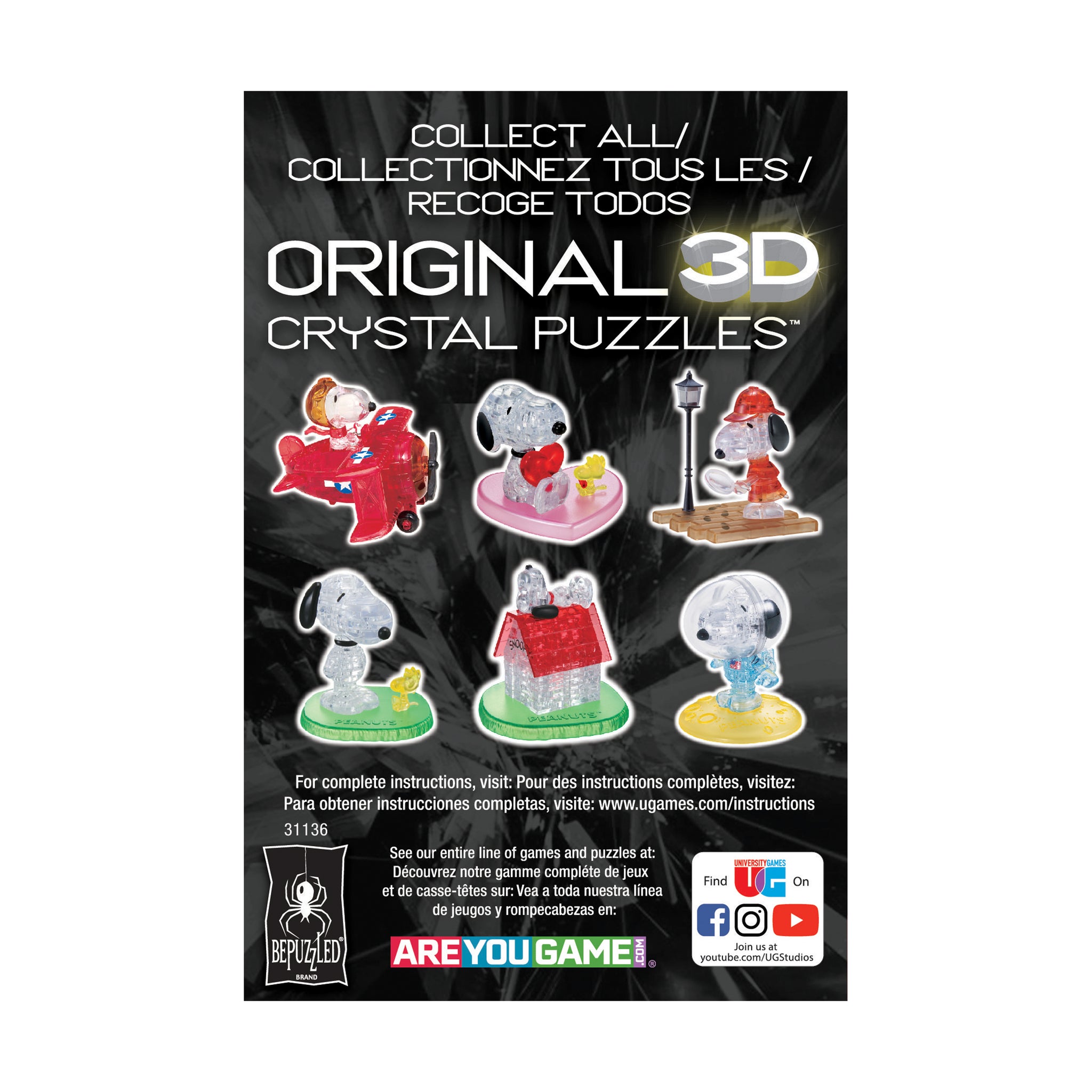 3-D Licensed Crystal Puzzle-Snoopy Surf -3DCRYPUZ-31093 3D Crystal Puzzle - Peanuts Snoopy Campfire: 43 Pcs | AreYouGame