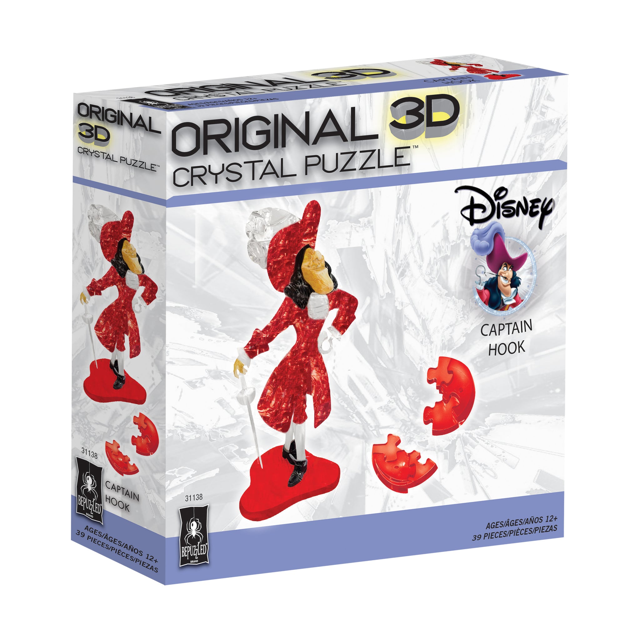 3D Crystal Puzzle - Disney Captain Hook: 39 Pcs | AreYouGame