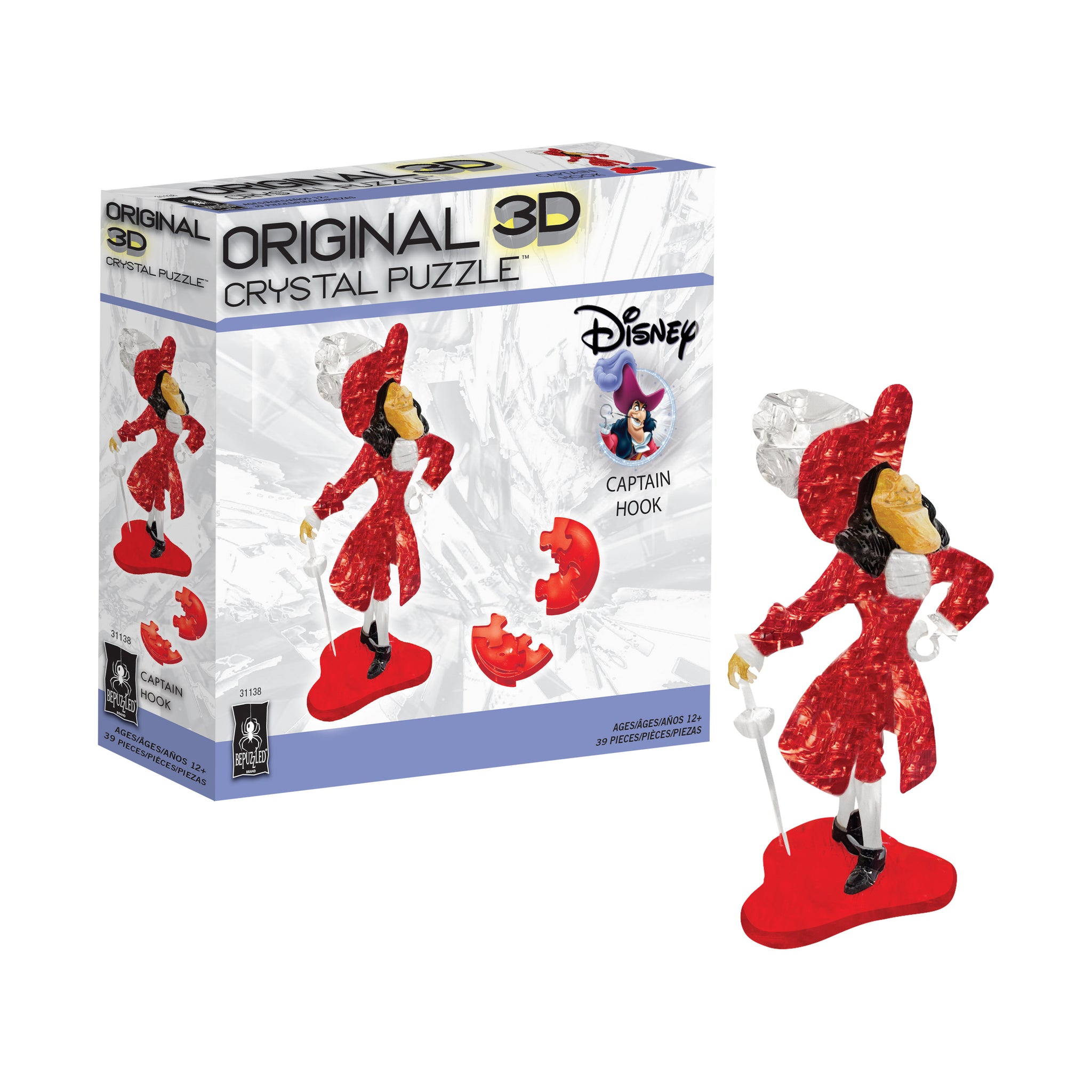 3D Crystal Puzzle - Disney Captain Hook: 39 Pcs | AreYouGame
