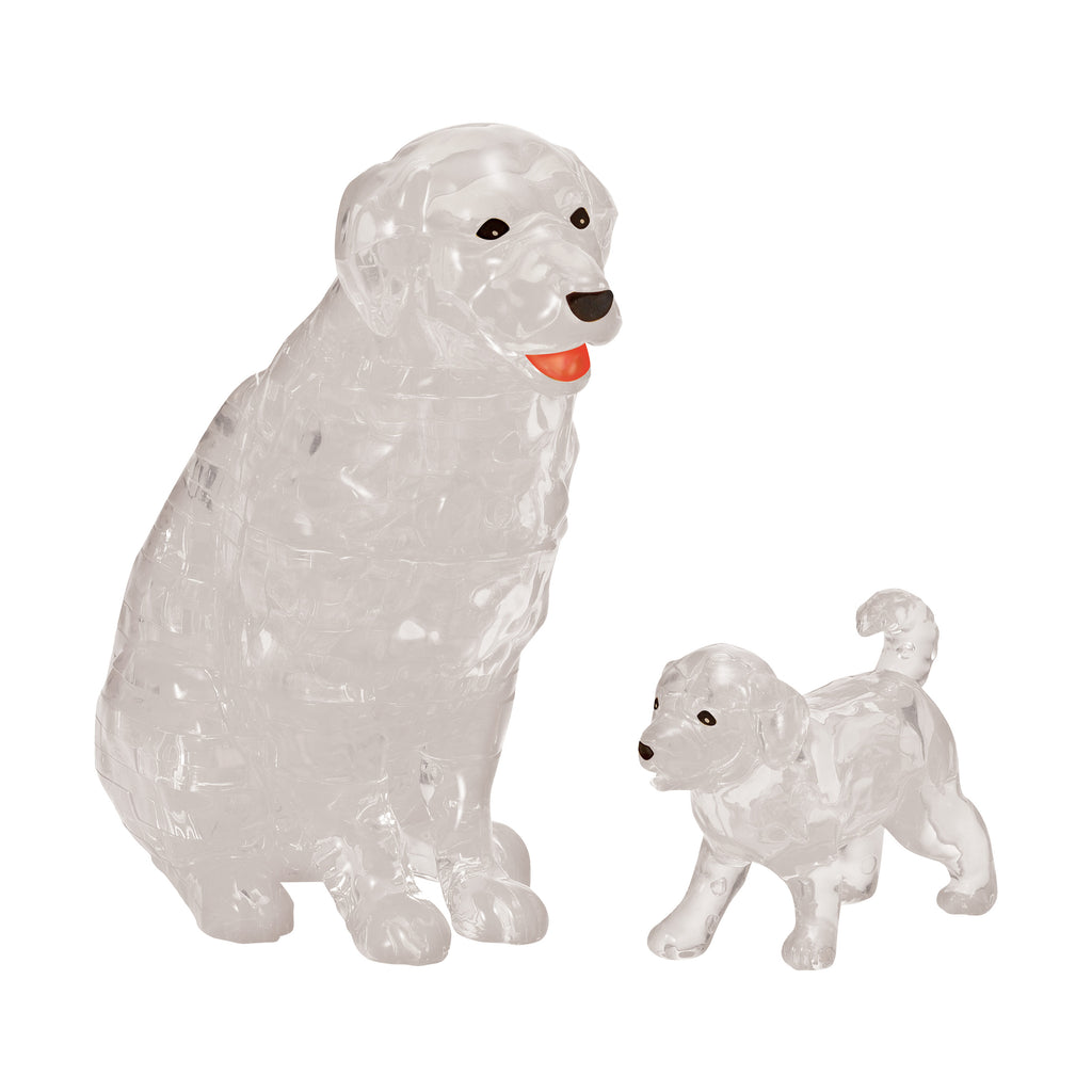 BePuzzled 3D Crystal Puzzle - Dog & Puppy (White): 44 Pcs