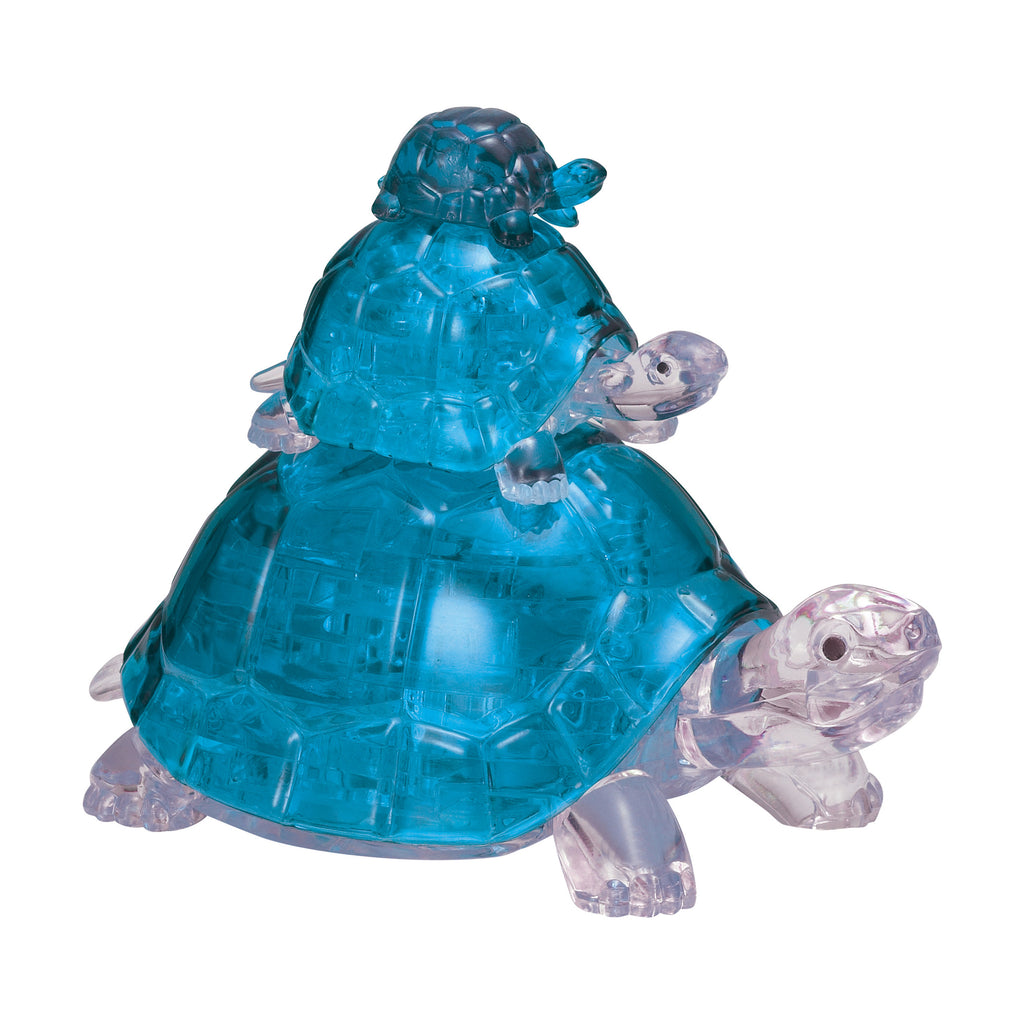 BePuzzled 3D Crystal Puzzle - Turtles (Blue): 37 Pcs
