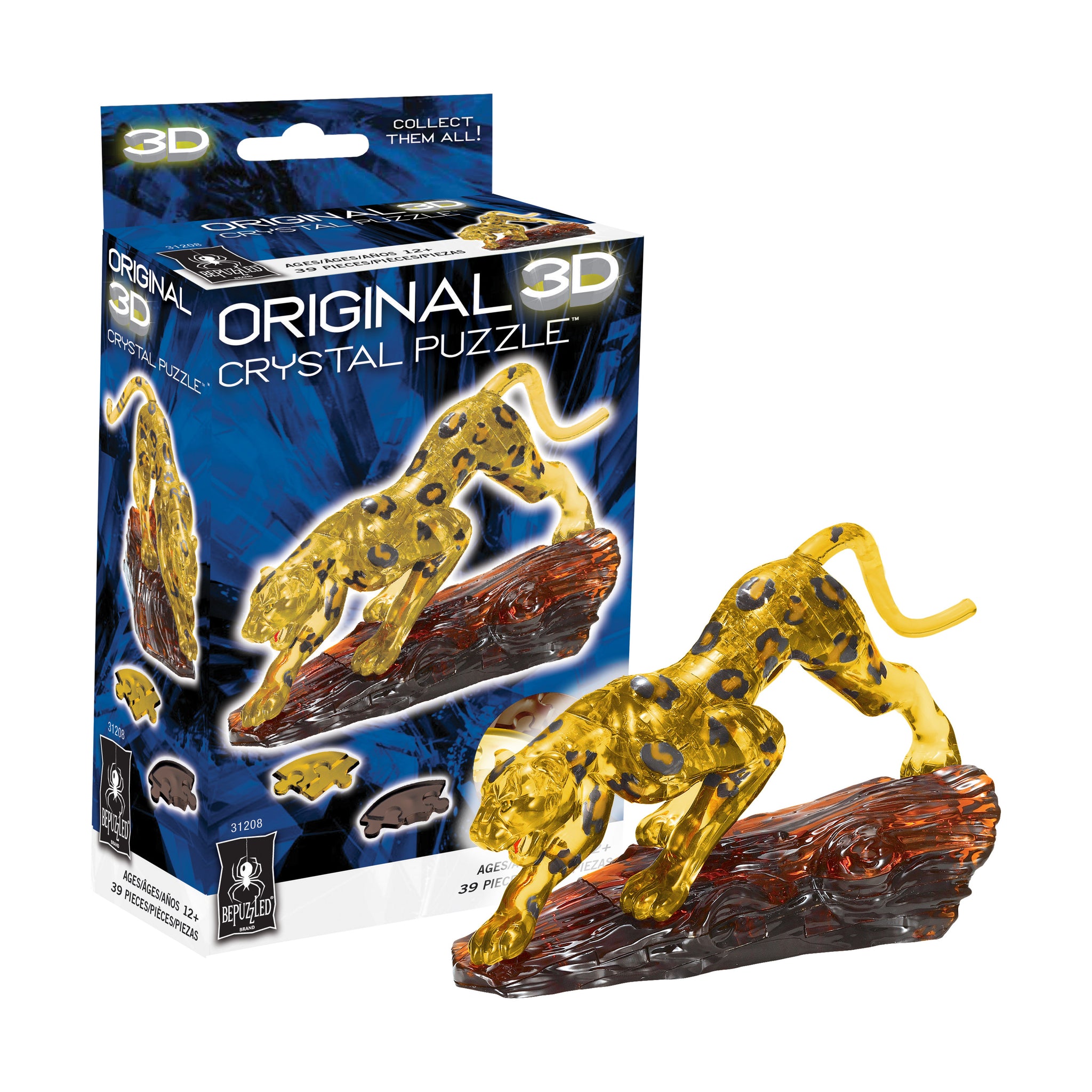 3D Crystal Puzzle - Leopard: 39 Pcs | AreYouGame – AreYouGame.com