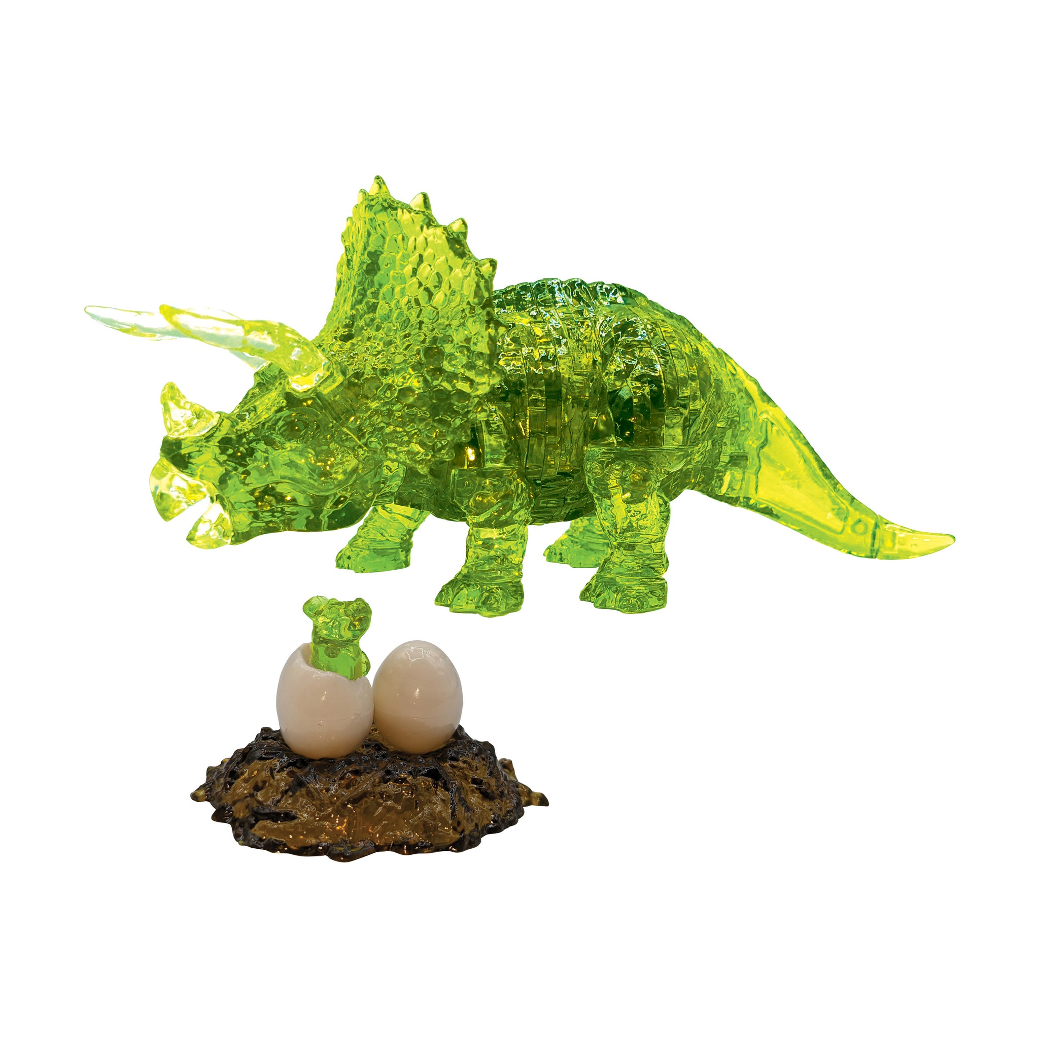 3D Crystal Puzzle - Triceratops & Baby: 61 Pcs | AreYouGame