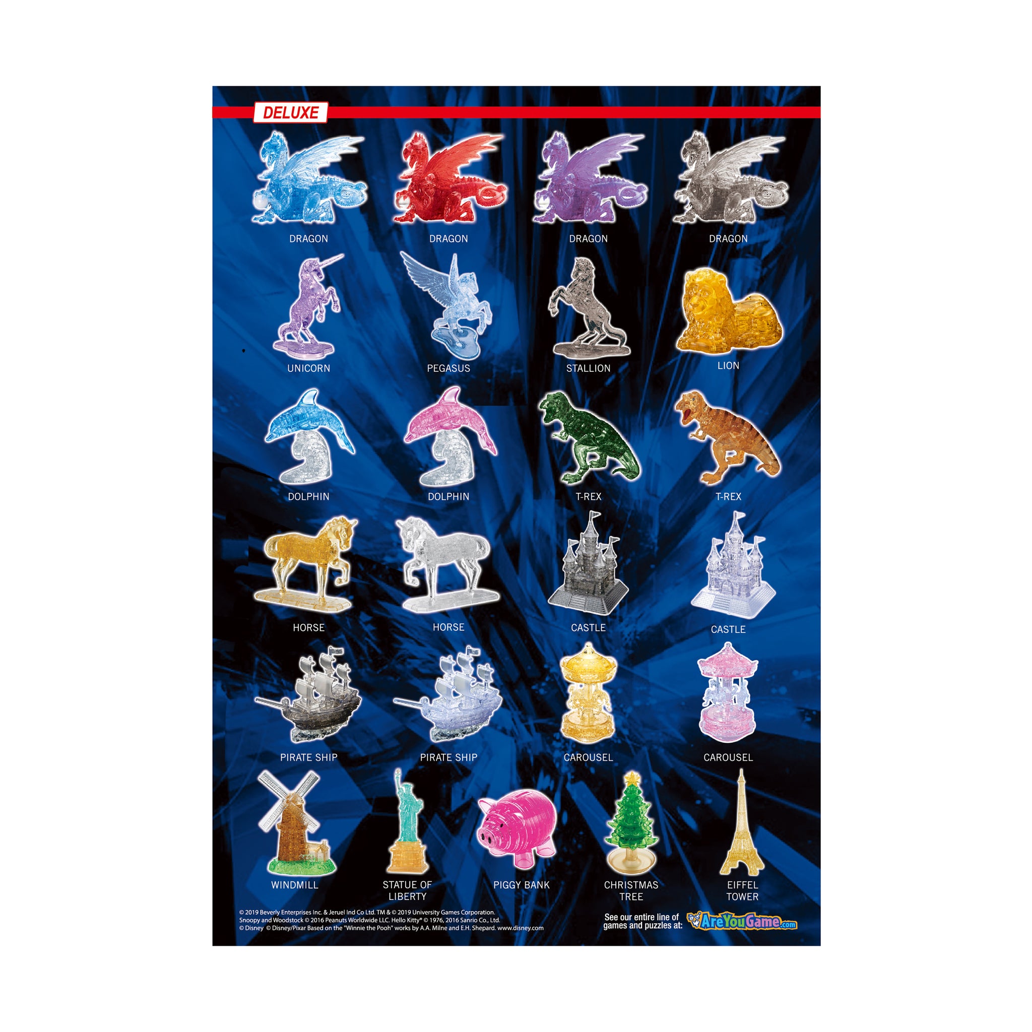 3D Crystal Puzzle - Triceratops & Baby: 61 Pcs | AreYouGame