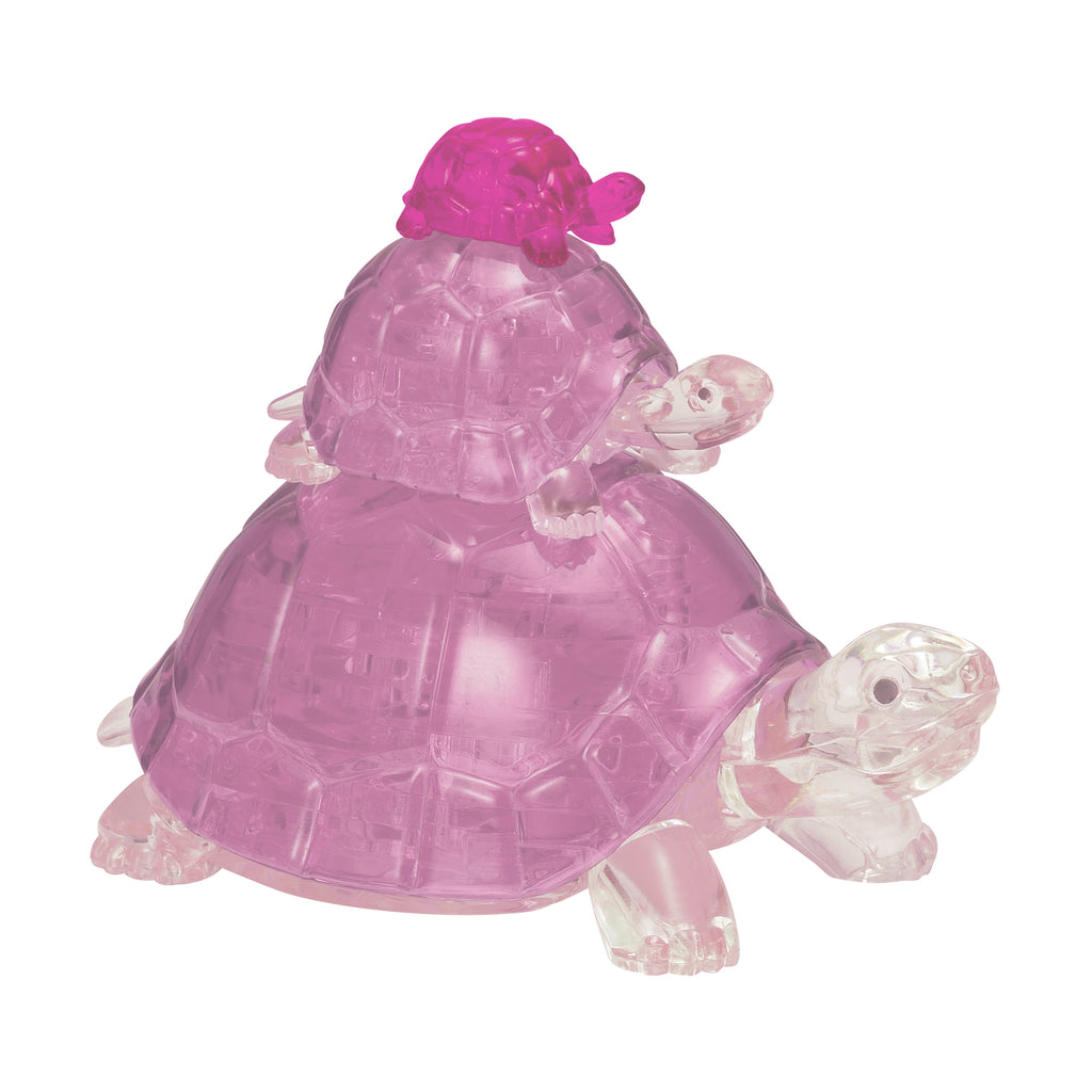 BePuzzled 3D Crystal Puzzle - Turtles (Pink): 37 Pcs