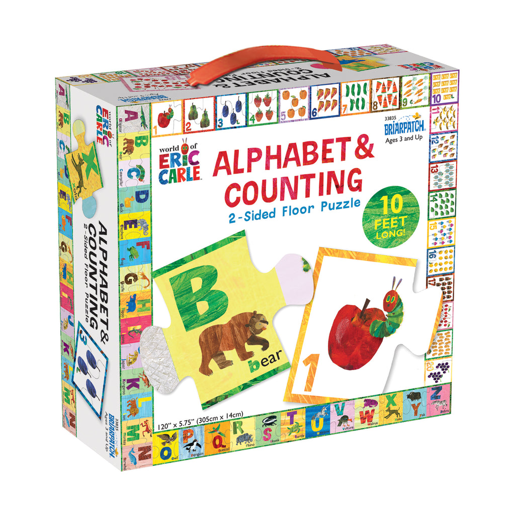 Briarpatch The World of Eric Carle - Alphabet & Counting 2-Sided Floor Puzzle: 26 Pcs