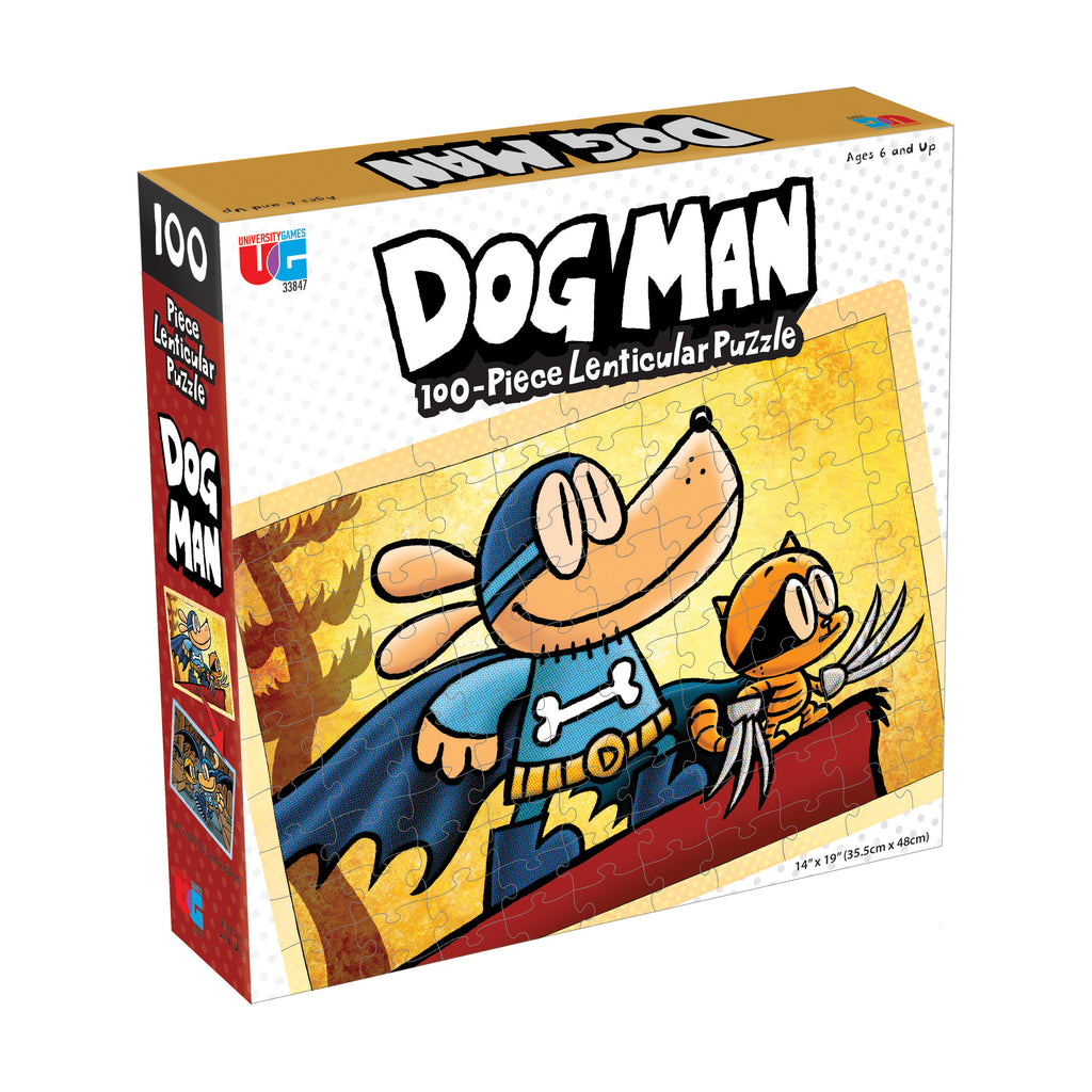 University Games Dog Man Adventures Lenticular Jigsaw Puzzle: 100 Pcs