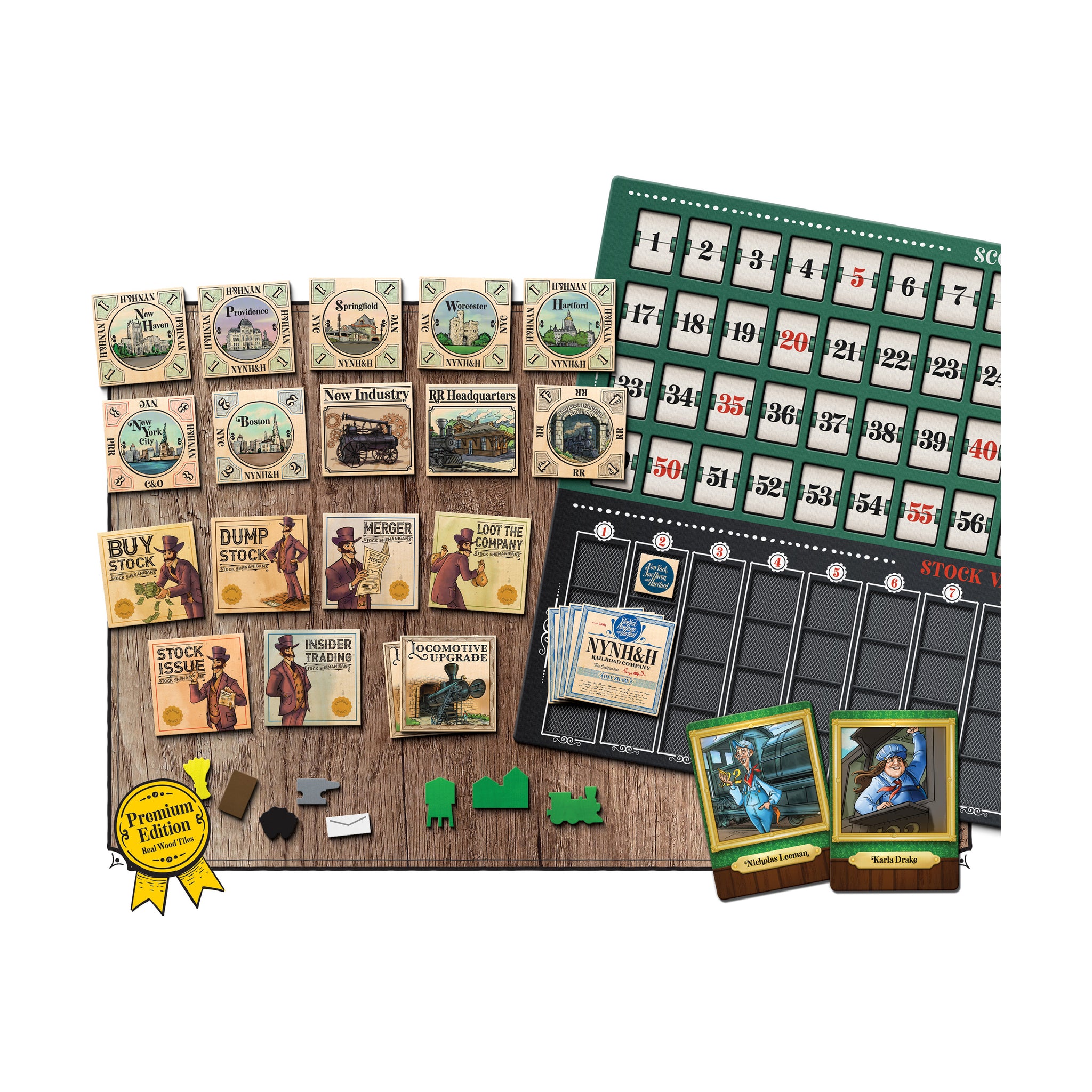 Raccoon Tycoon Premium 2024 Edition - wooden tokens