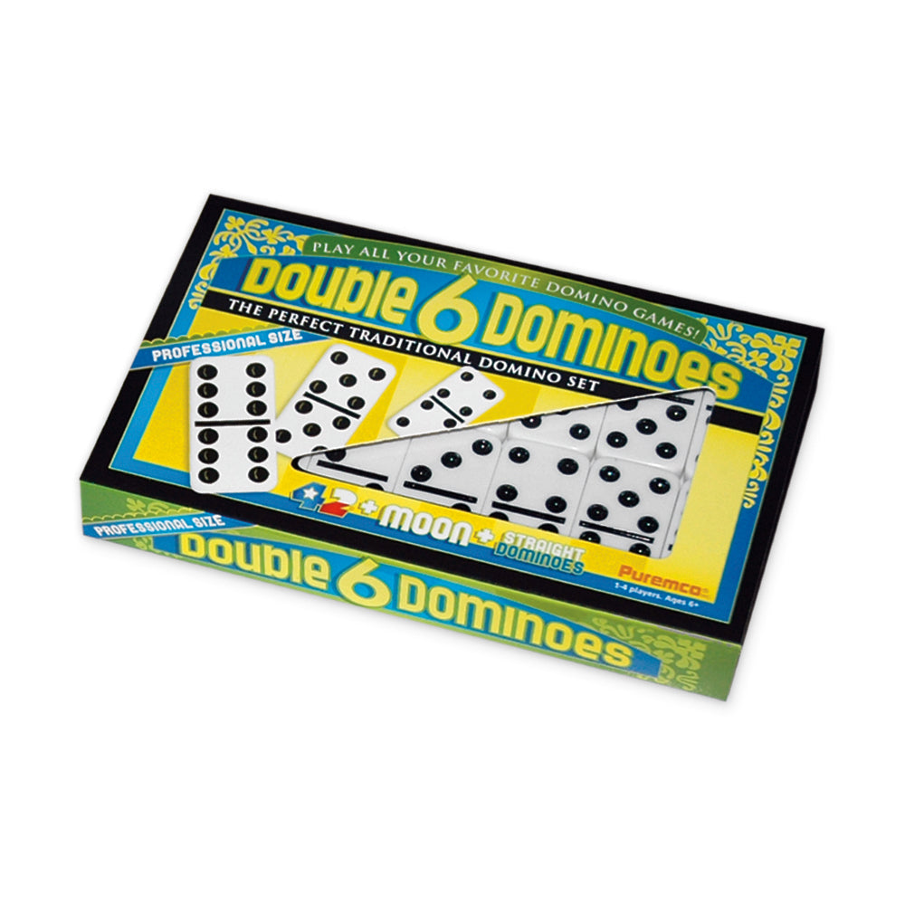 Puremco Double 6 Black Dot Dominoes - Professional Size