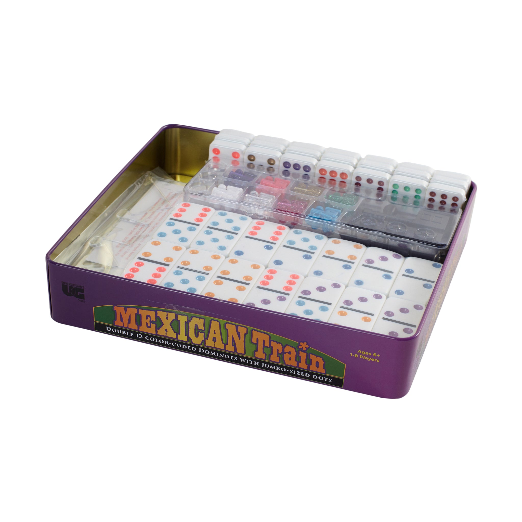 Mexican Train Double 12 Color Dot Dominoes - Professional Size