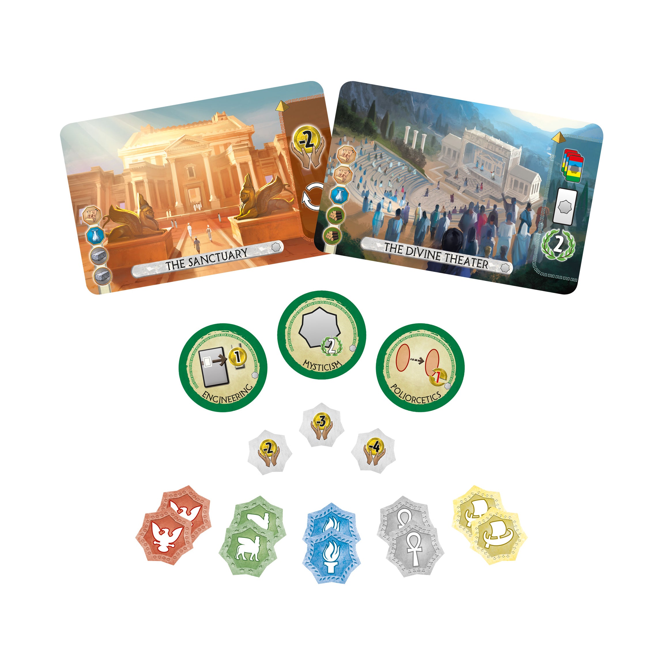 7 wonders duel pantheon card sleeves + Agora + Holder by Baisulis Everything neatly stored and storted 7 Wonders Duel Pantheon Asmodee