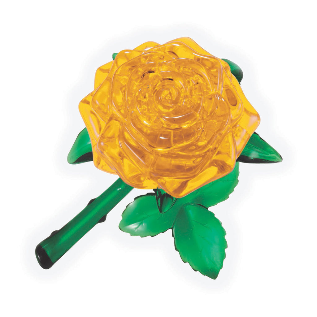 AreYouGame.com 3D Crystal Puzzle - Rose (Yellow): 44 Pcs