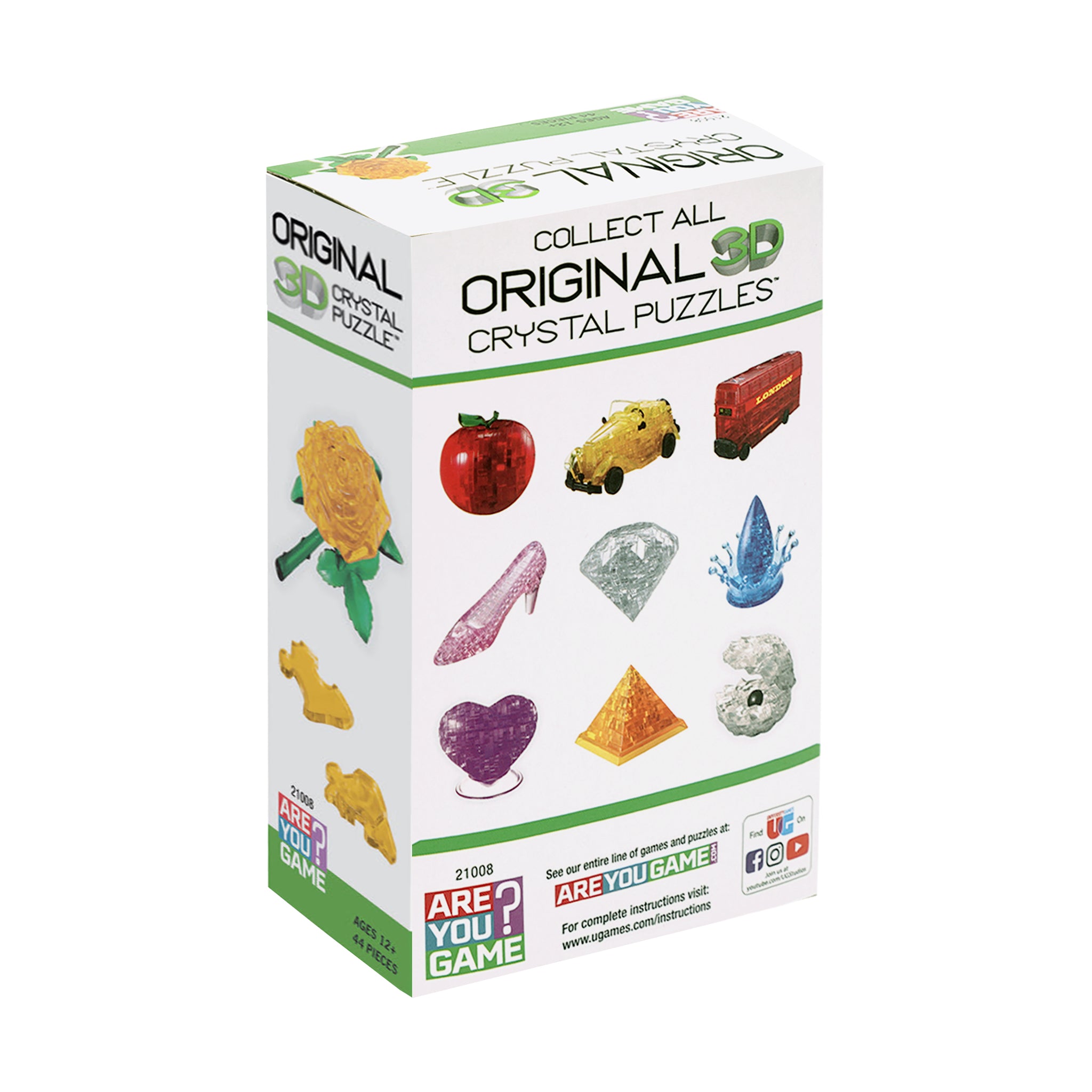 3D Crystal Puzzle - Rose (Yellow) | 3D Puzzles | AreYouGame