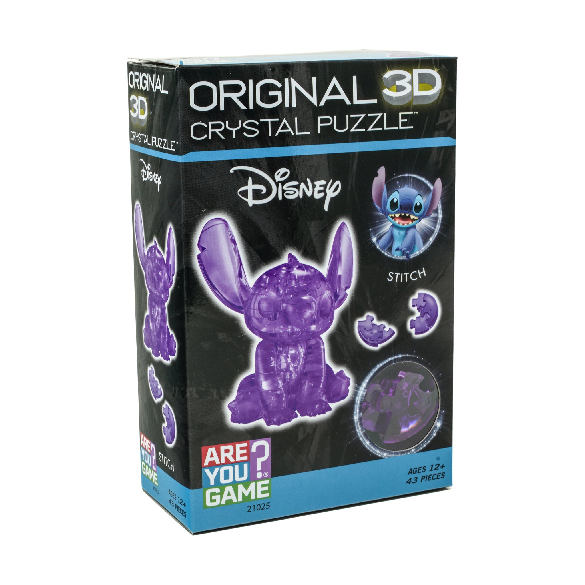 3D Crystal Puzzle - Disney Stitch (Purple): 43 Pcs | AreYouGame