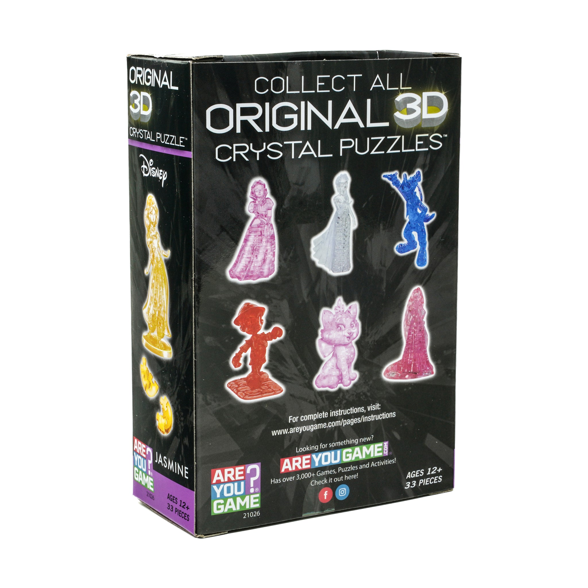 3D Crystal Puzzle - Disney Jasmine (Yellow): 33 Pcs | AreYouGame