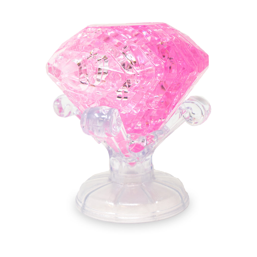 AreYouGame.com 3D Crystal Puzzle - Diamond (Pink): 43 Pcs