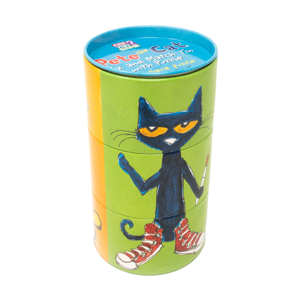 AreYouGame.com Pete the Cat Mix and Match Tin with Puzzle: 24 Pcs