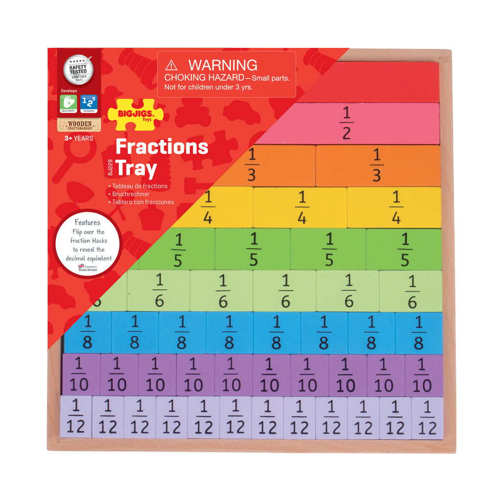 Bigjigs Toys Wooden Fractions Tray