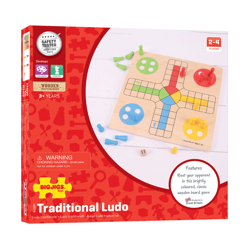 Bigjigs Toys Wooden Traditional Ludo