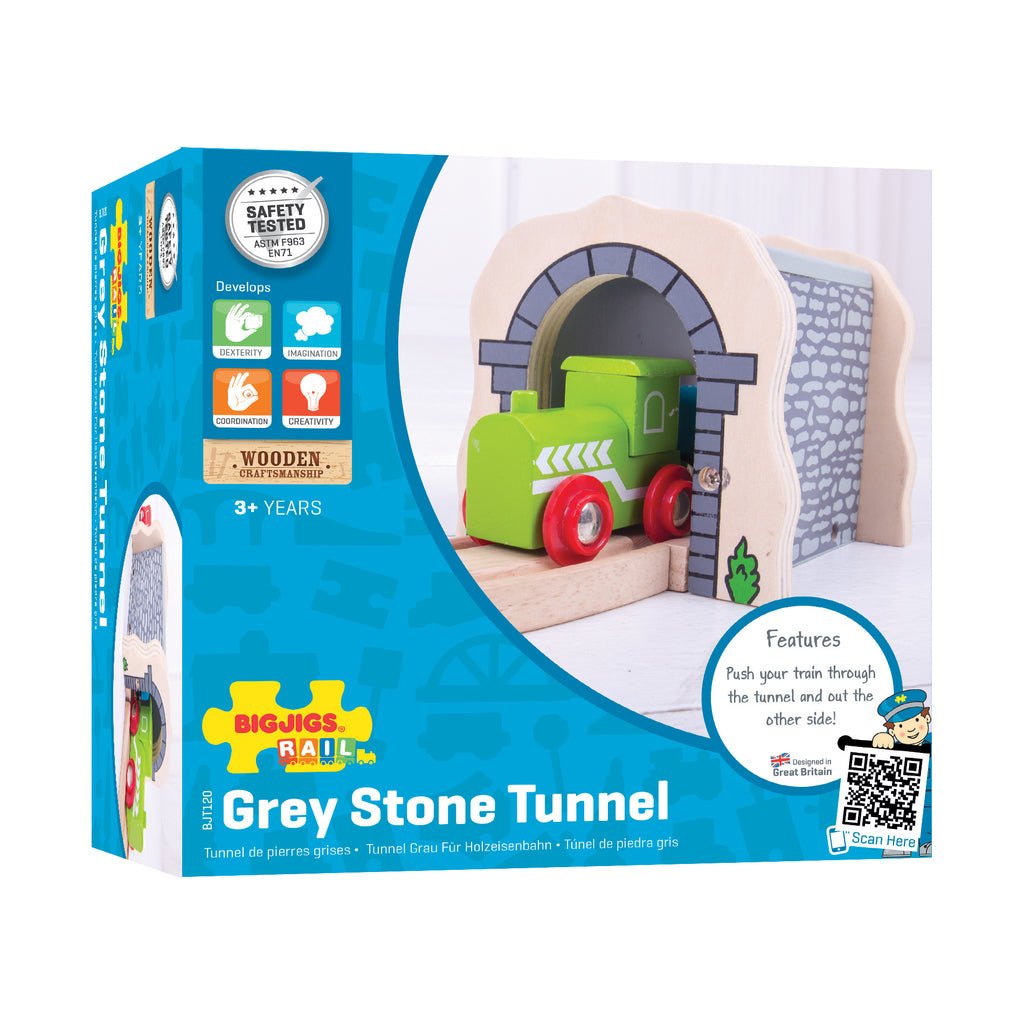 Bigjigs Rail Wooden Grey Stone Tunnel