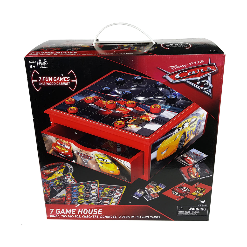 Cardinal Cars 3 7-in-1 Game House Wood Cabinet