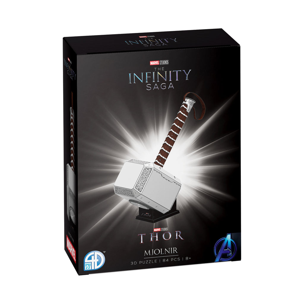 4D Cityscape Marvel The Infinity Saga - Mjolnir - Thor's Hammer 3D Puzzle: 84 Pcs