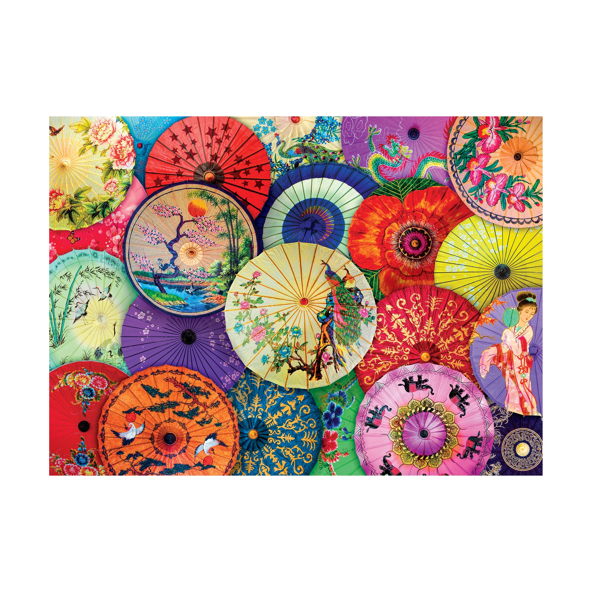 Asian Oil-Paper Umbrellas: 1000 Pcs Jigsaw Puzzle | AreYouGame