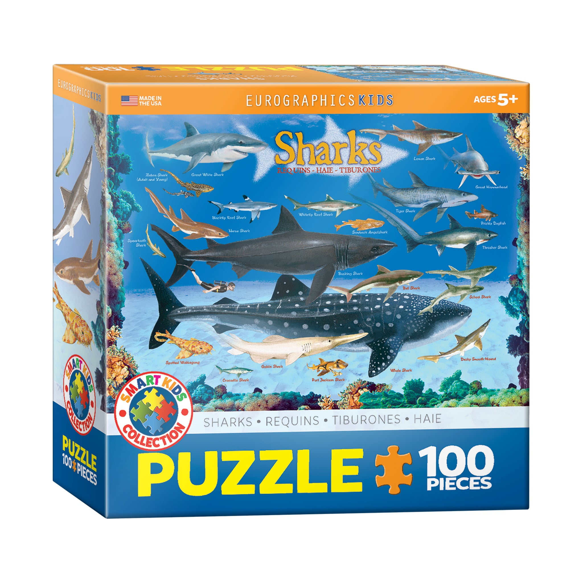 Smart Kids Collection - Sharks: 100 Pcs | Jigsaw Puzzles