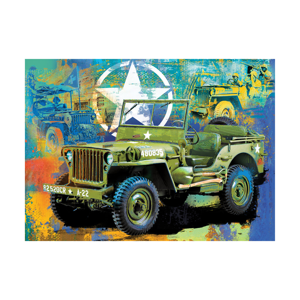 Eurographics Inc The Jeep Army Truck Collectible Shaped Tin Puzzle: 550 Pcs
