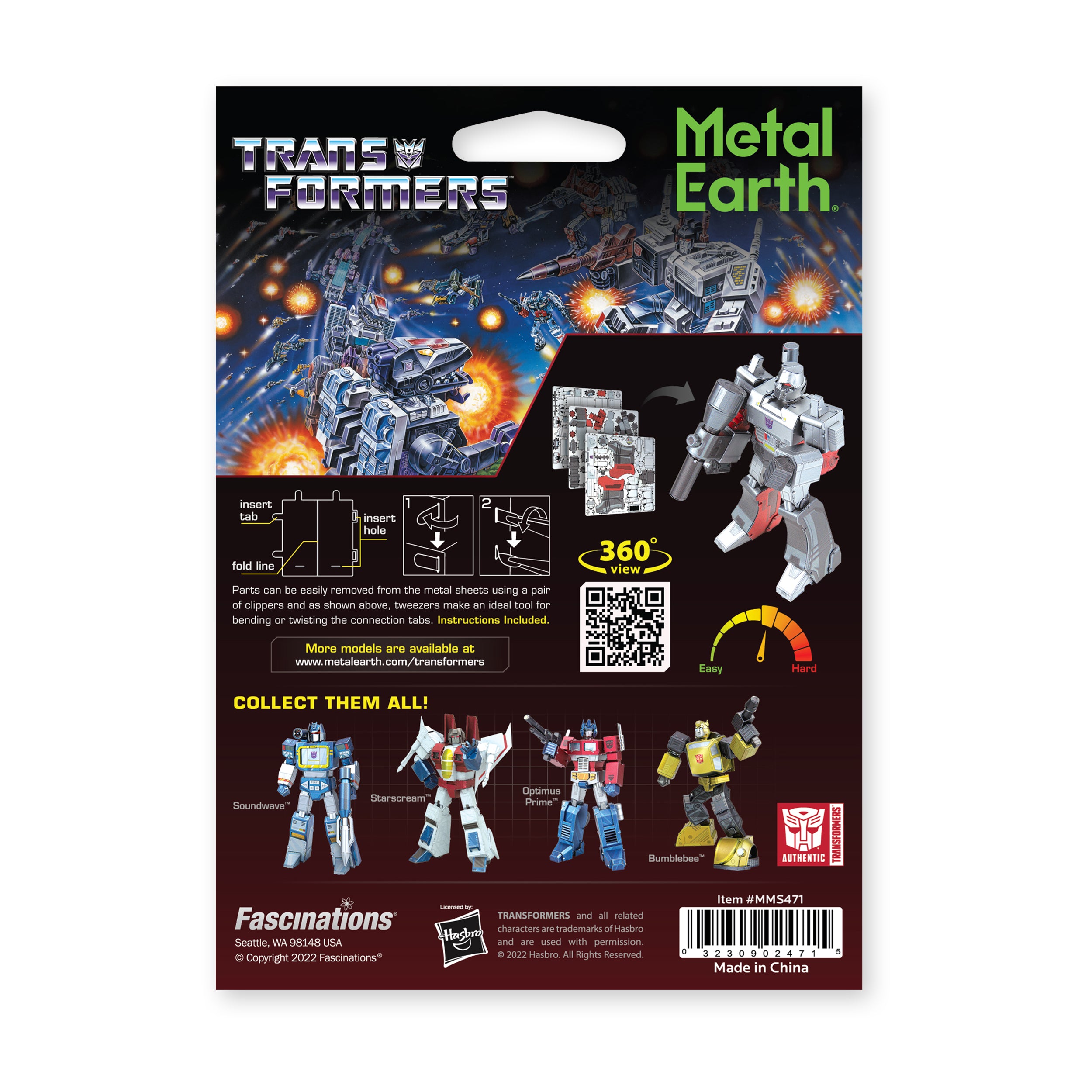 Metal Earth 3D Metal Model Kit - Transformers Color Megatron ...