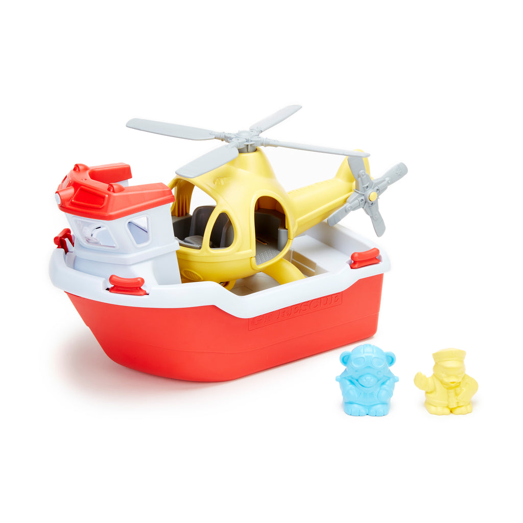 Green Toys Rescue Boat & Helicopter