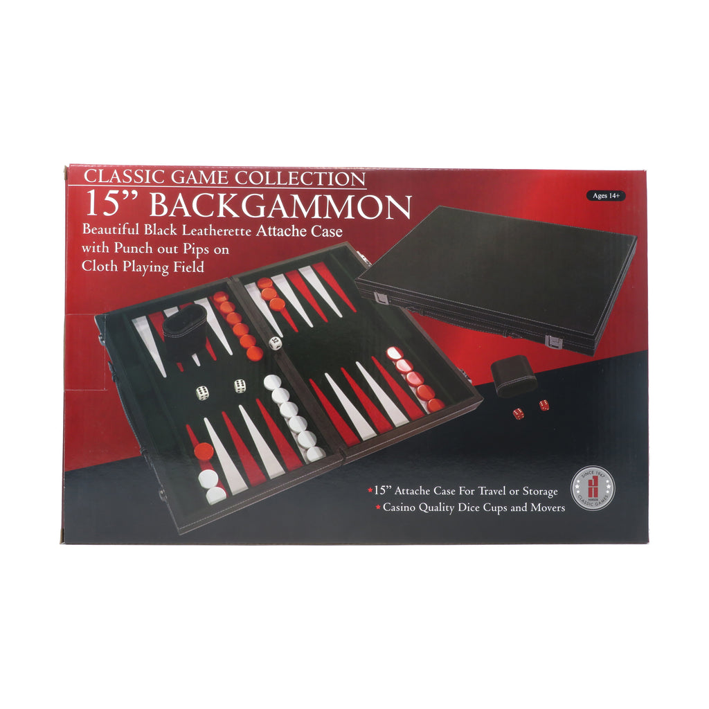 John N. Hansen Co. Classic Game Collection - 15-inch Backgammon Set