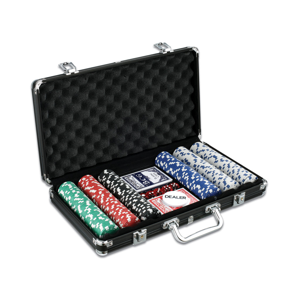 John N. Hansen Co. Classic Game Collection - 300-Piece Poker Game Set in Black Aluminum Case