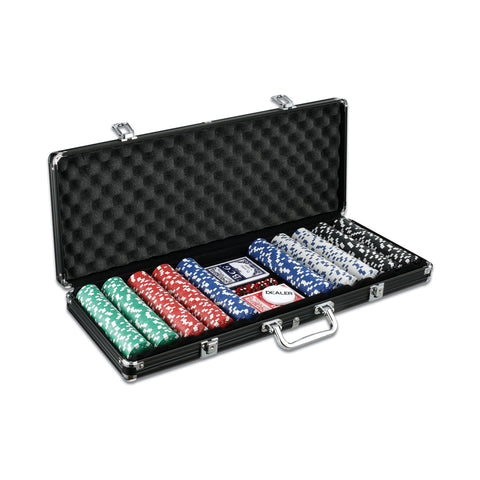 John N. Hansen Co. 500 Chip Poker Game Set in Black Aluminum Case
