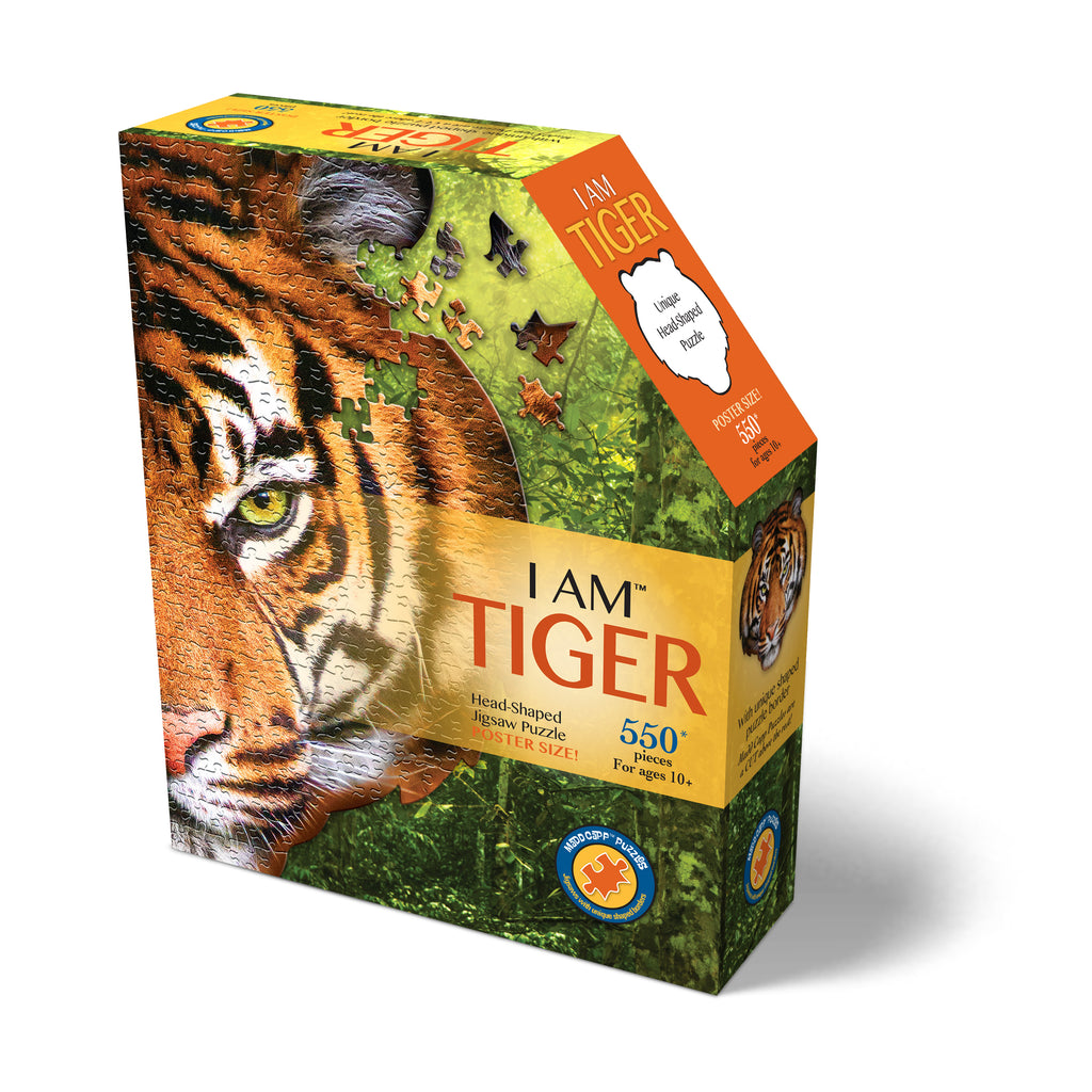 Madd Capp Games I Am Tiger Shaped Jigsaw Puzzle: 550 Pcs