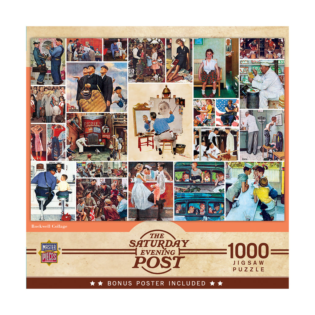 Masterpieces Puzzles The Saturday Evening Post - Norman Rockwell Collage: 1000 Pcs