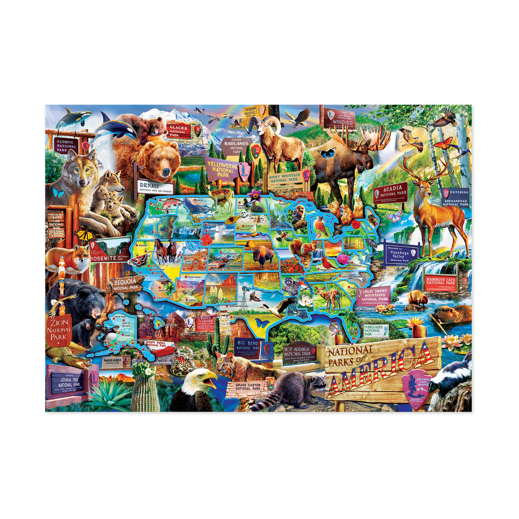 Masterpieces Puzzles National Parks of America - Map Puzzle: 1000 Pcs