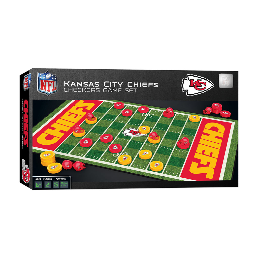 Masterpieces Puzzles NFL Checkers Game Set - Kansas City Chiefs