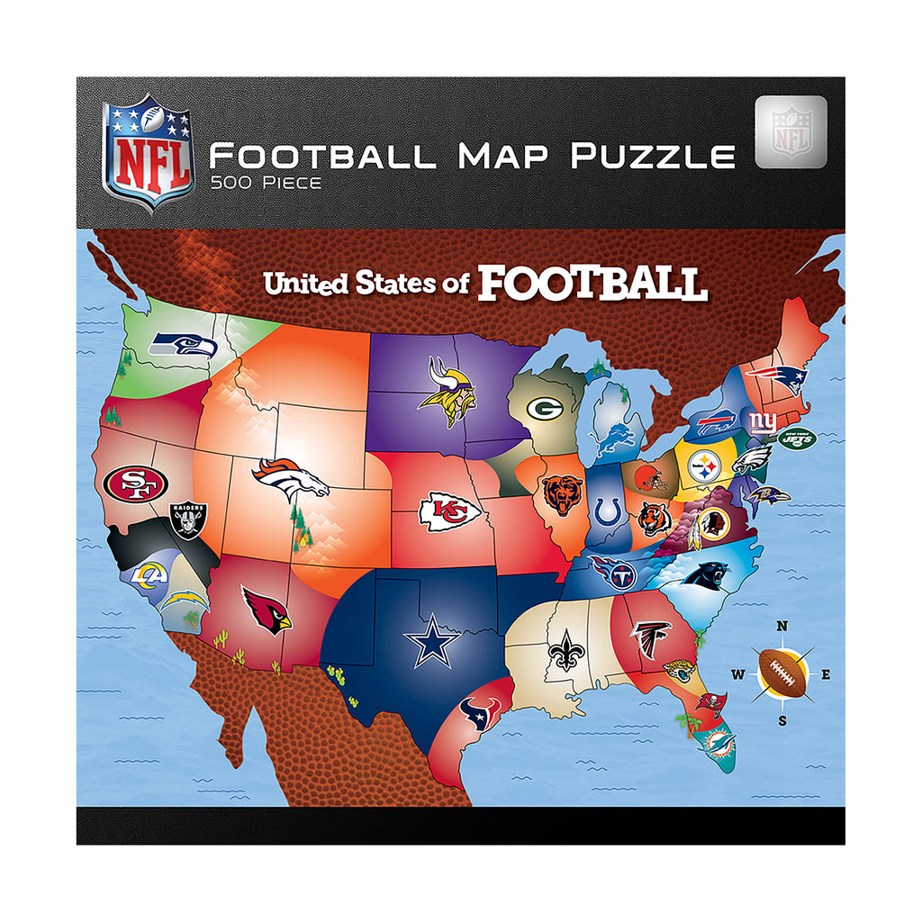 Masterpieces Puzzles NFL Football Map Puzzle - United States of Football: 500 Pcs