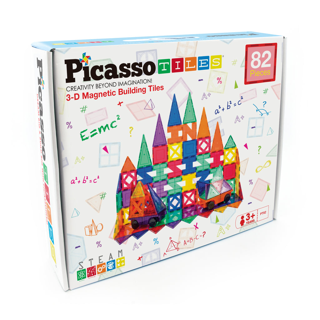 PicassoTiles PicassoTiles 3-D Magnetic Building Tiles: 82 Pcs
