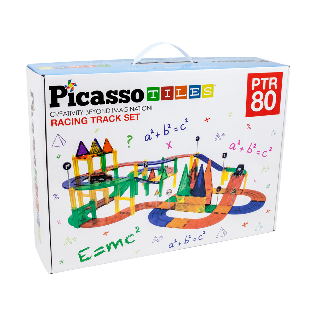 PicassoTiles PicassoTiles Racing Track Set: 80 Pcs