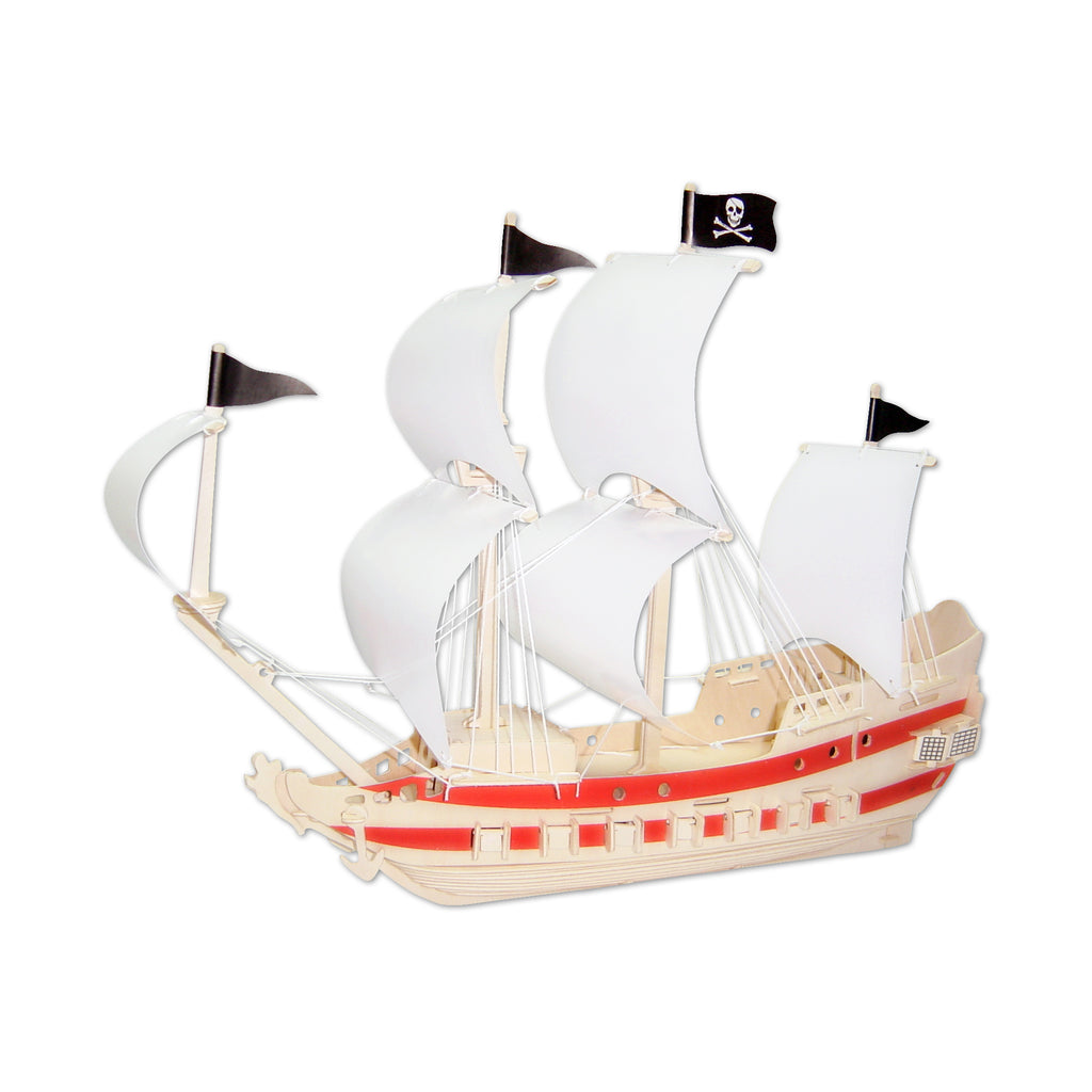 Puzzled Pirate Ship Natural Wood Puzzle