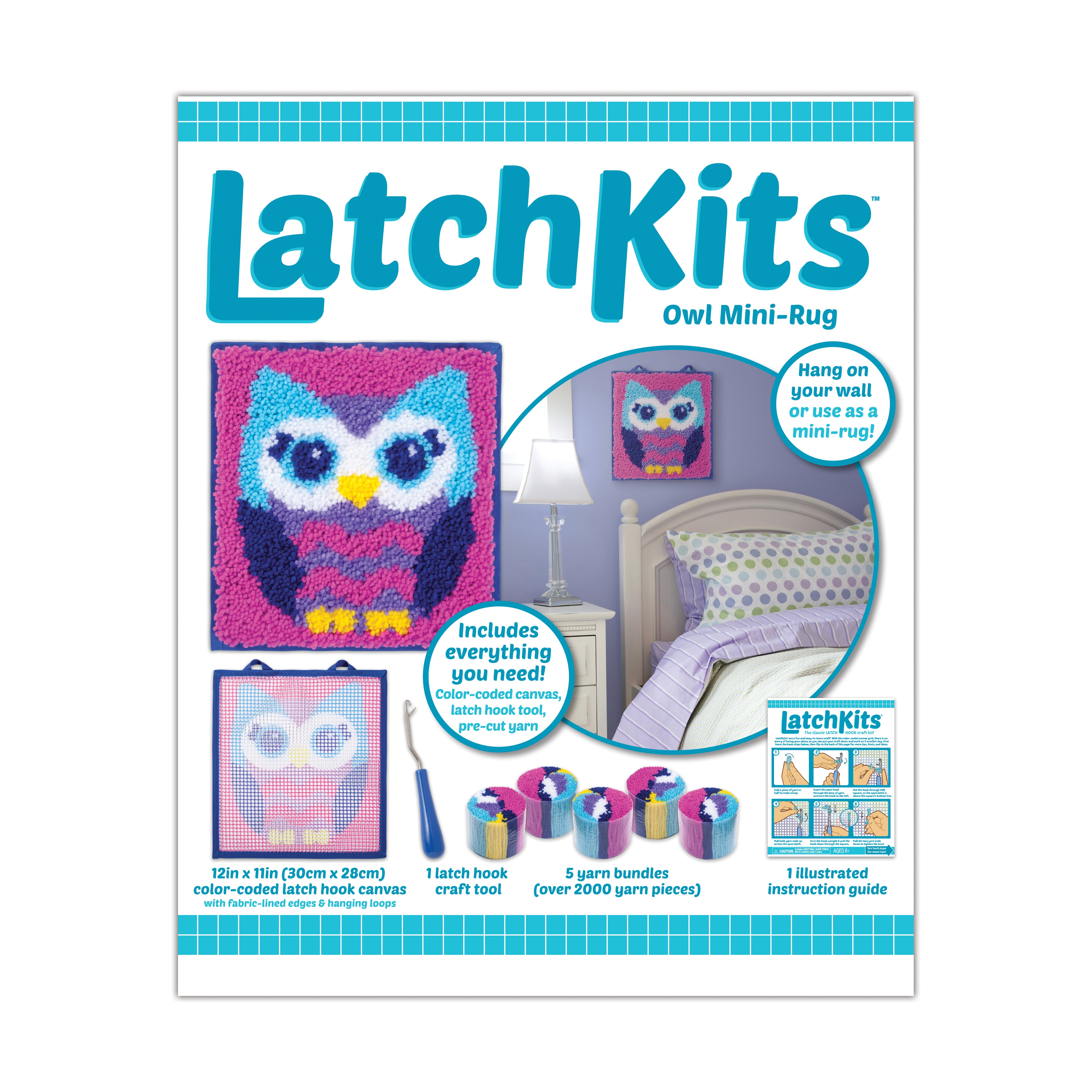 LatchKits Owl Mini-Rug, Arts & Crafts