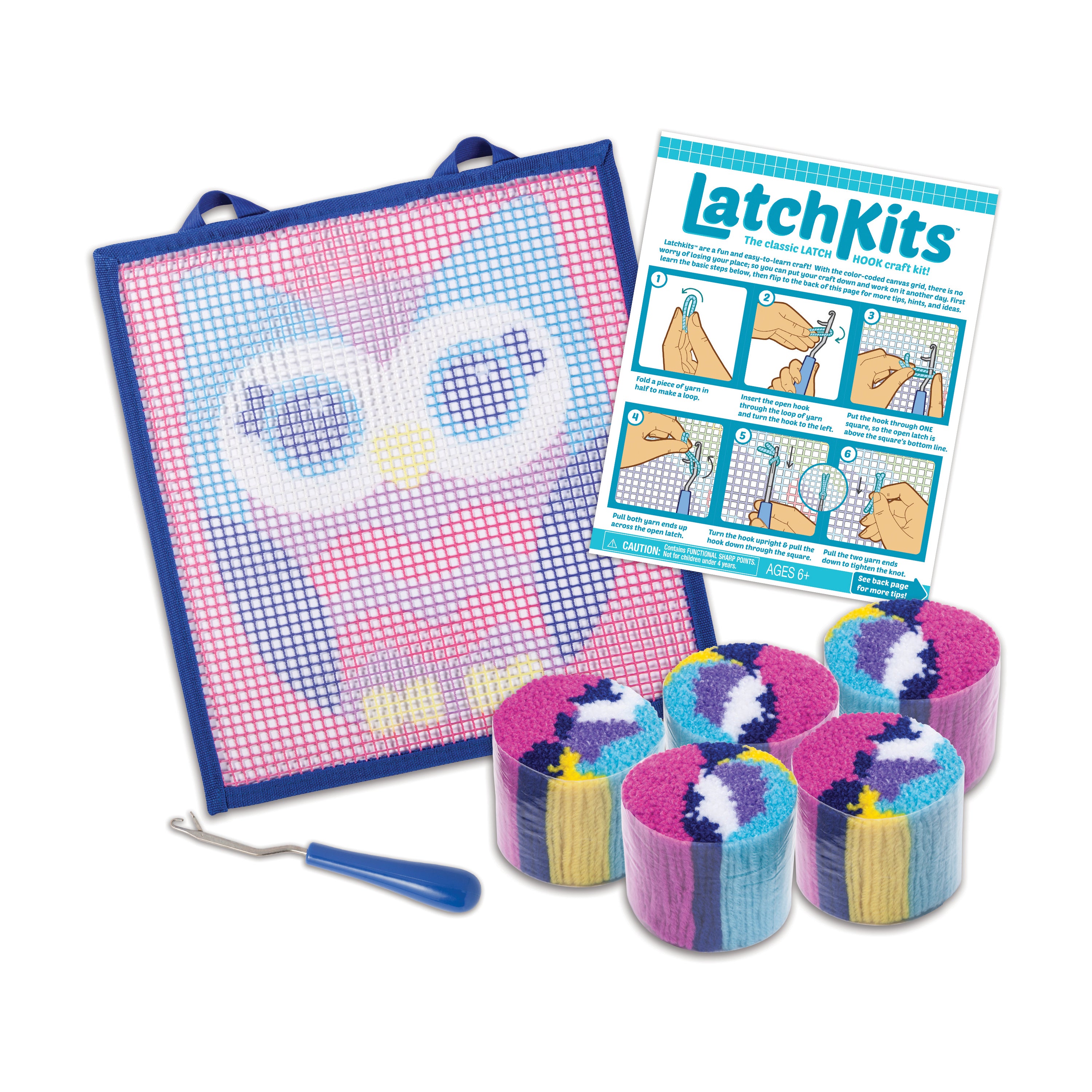 Bright Creations mini owl latch hook rug kit for kids crafts, adults, and